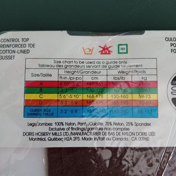 Cameo Ultrafine Plus Panty Hose Stocking 70's Night Shade 160-200 lbs Vintage - Picture 10 of 10